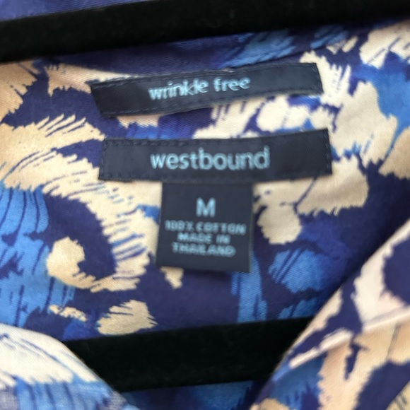 Westbound Blue Graphic Long Sleeve Button Down Shirt - Picture 2 of 4